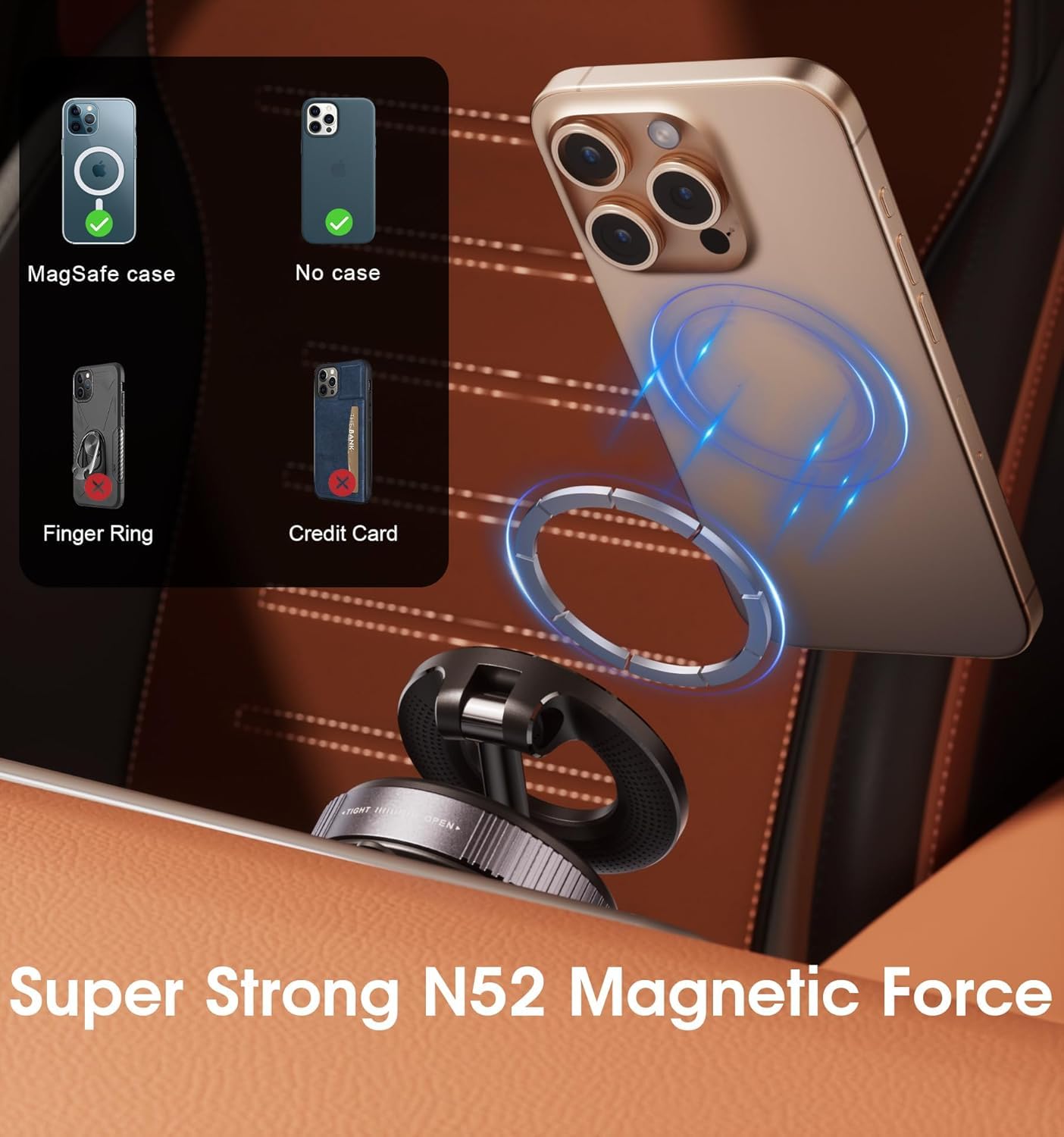 2025 Newest 360° Adjustable Vacuum Magnetic Suction Cup Phone Holder Mount