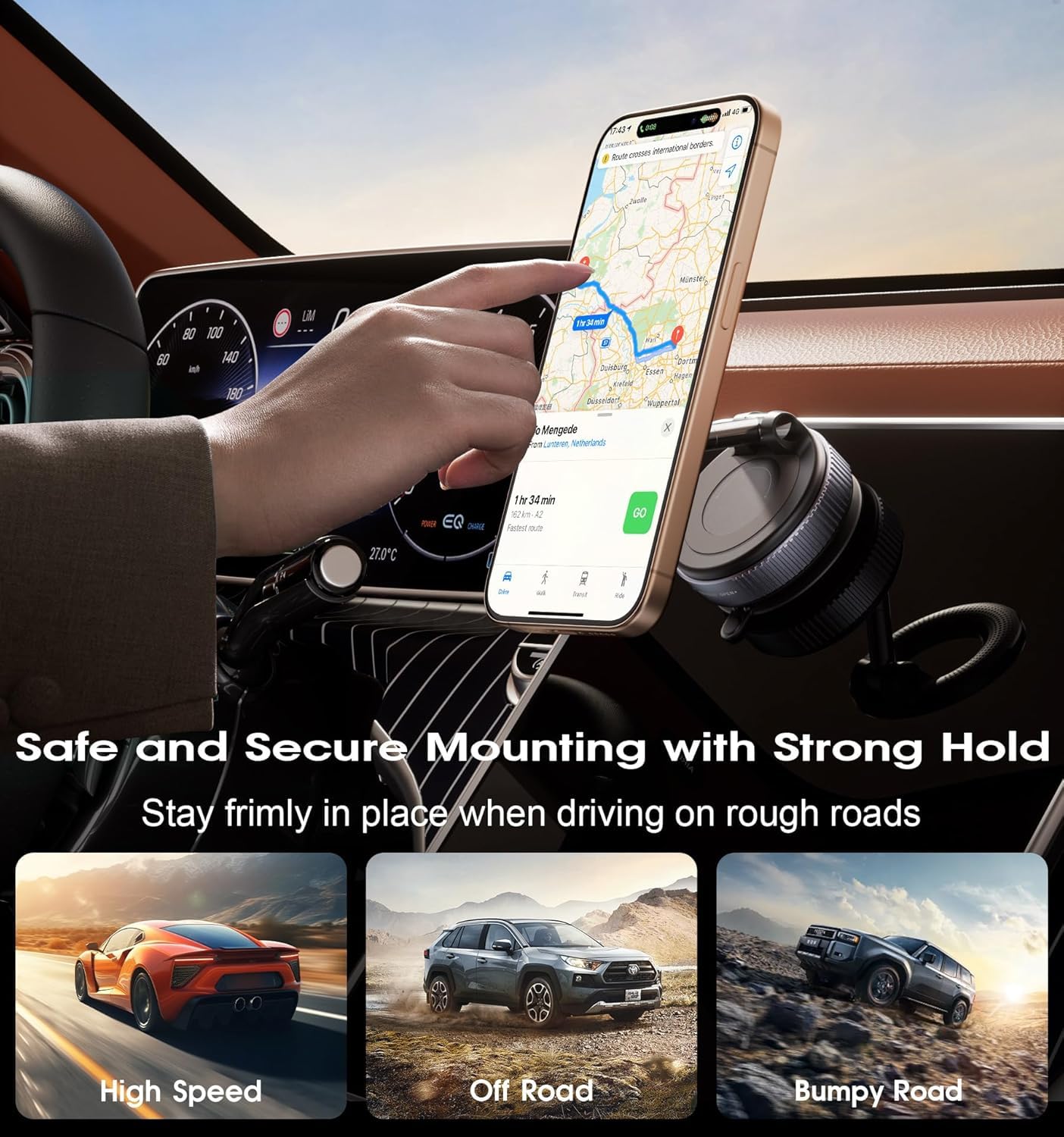 2025 Newest 360° Adjustable Vacuum Magnetic Suction Cup Phone Holder Mount