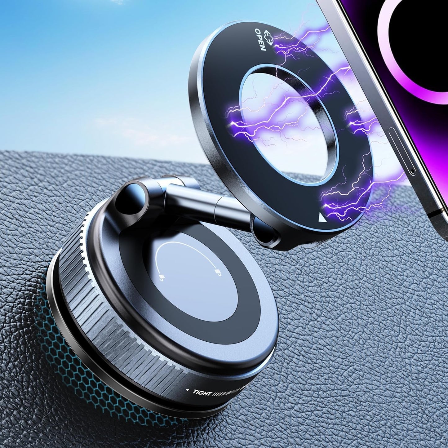 2025 Newest 360° Adjustable Vacuum Magnetic Suction Cup Phone Holder Mount