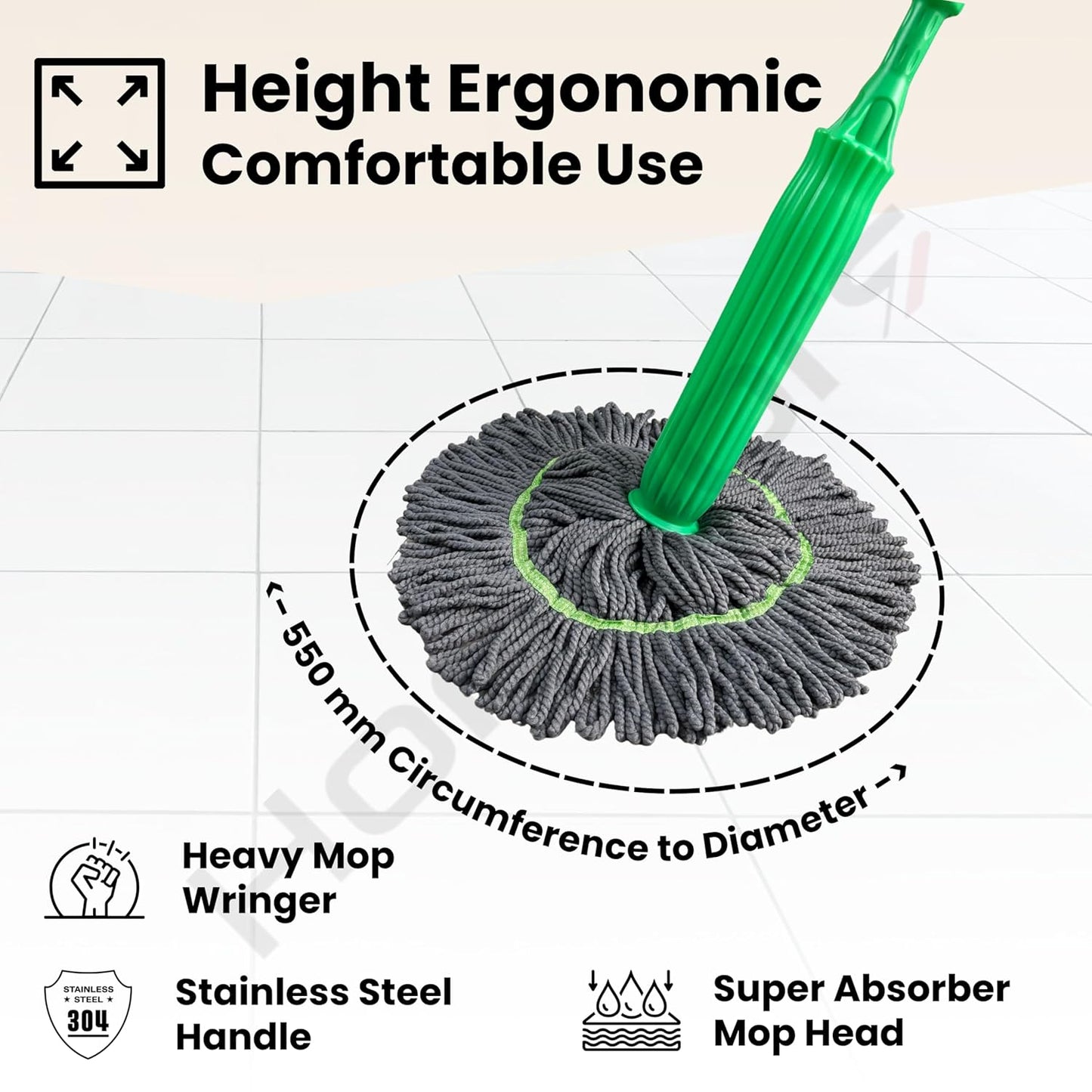 MyBasket™ 2 in 1 Dehydrated Floor Cleaning Mop - Self-twisting Water Rotating