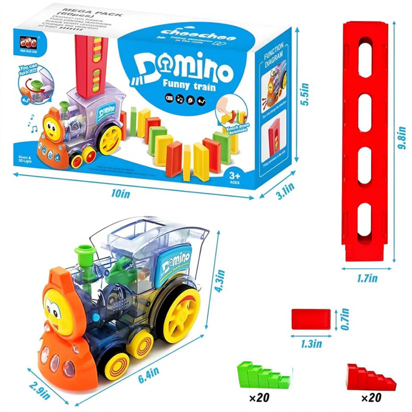 Domino Dash Train: Kids Educational Toy with Light & Sound