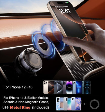 2025 Newest 360° Adjustable Vacuum Magnetic Suction Cup Phone Holder Mount