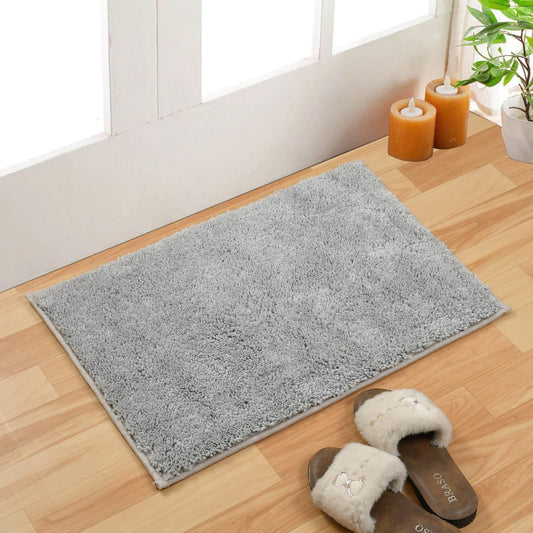 Microfiber Anti-Skid Floor Mat (Pack of 1, Grey)