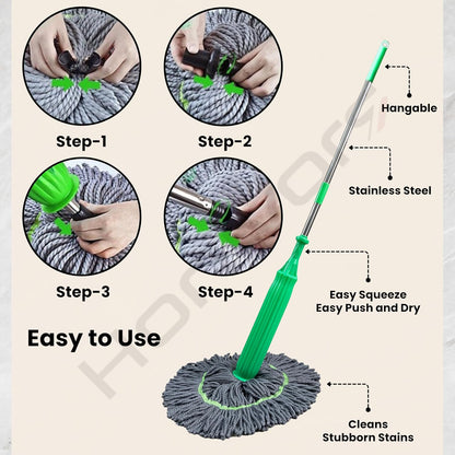 MyBasket™ 2 in 1 Dehydrated Floor Cleaning Mop - Self-twisting Water Rotating